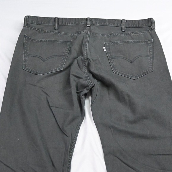 Levi's 40 x 32 505 Regular Fit Straight Dark Gray Denim Jeans - Picture 6 of 7